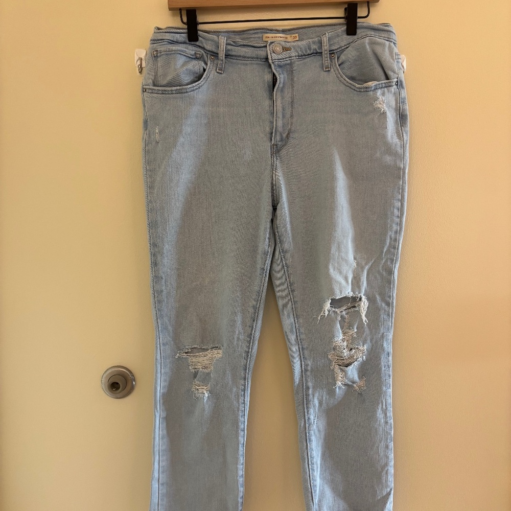 levi's 724 high rise straight crop